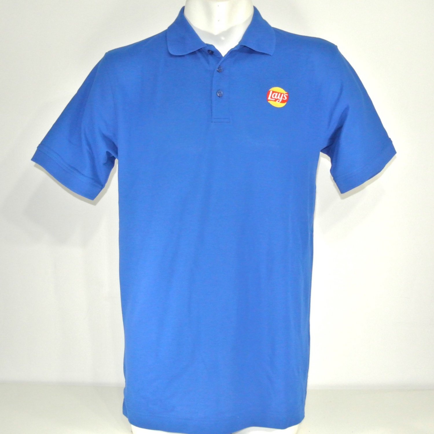 LAY'S Potato Chips Employee Uniform Polo Shirt Blue Size L Large NEW