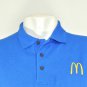 McDONALD'S Fast Food Employee Uniform Polo Shirt Blue Size M Medium NEW