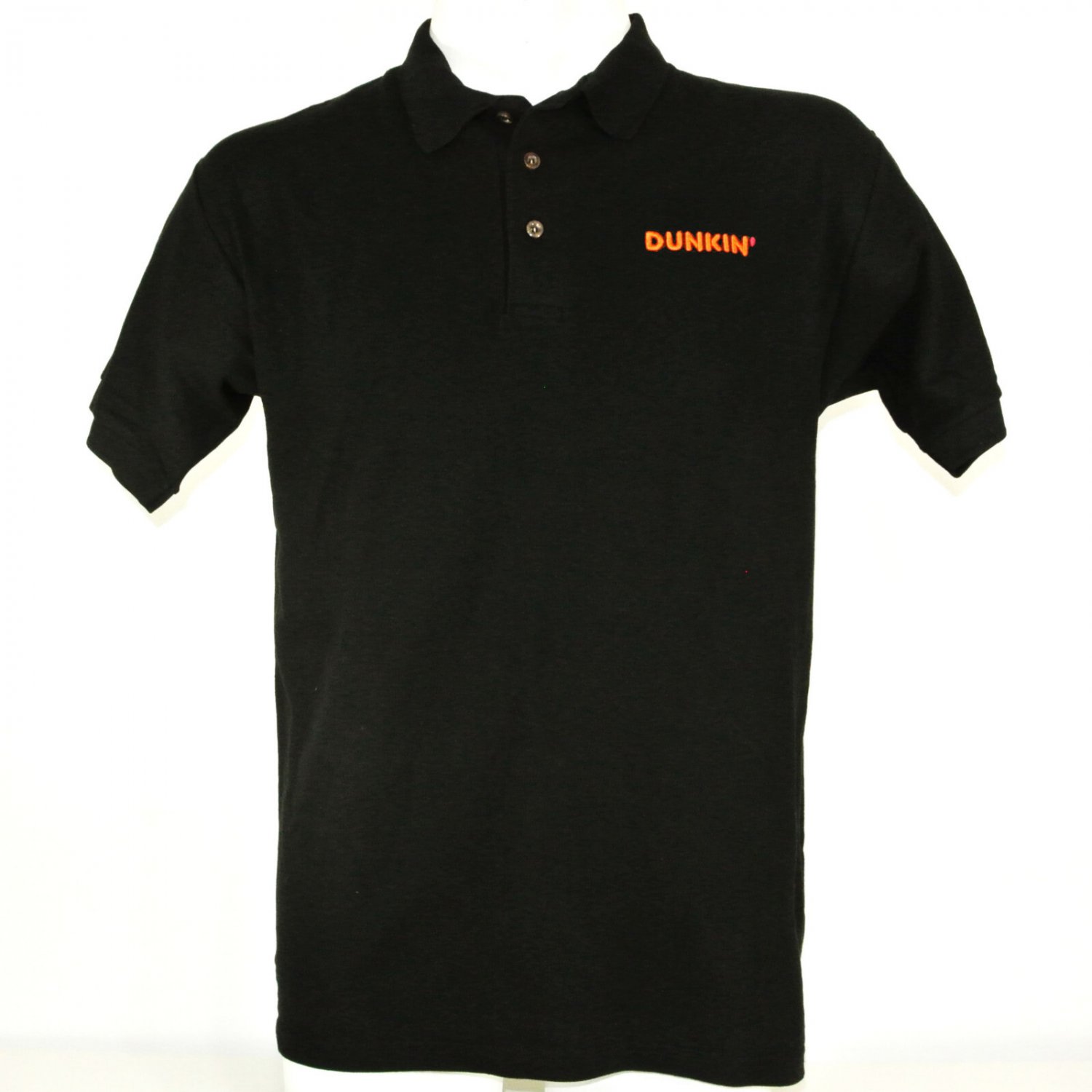 DUNKIN DONUTS Coffee Employee Uniform Polo Shirt Black Size L Large NEW