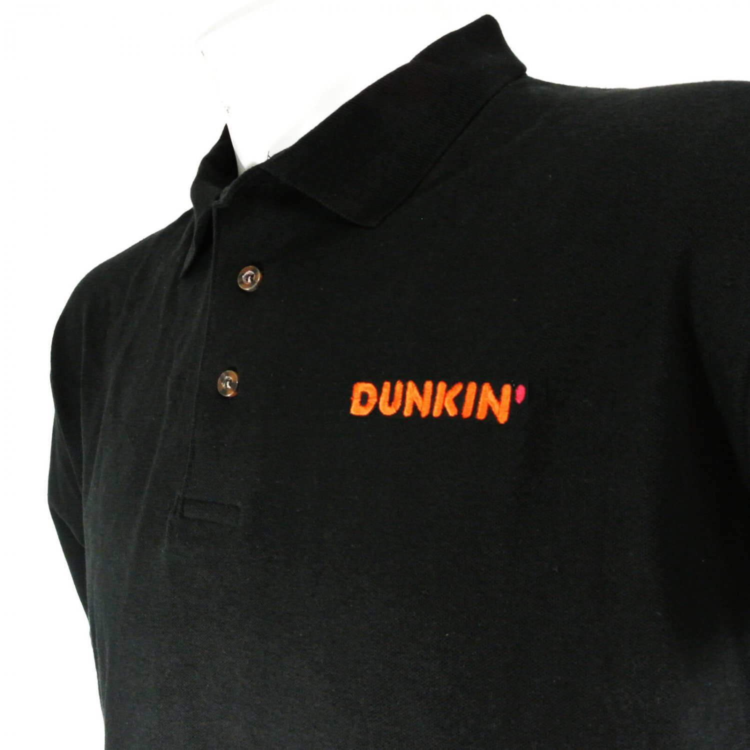 DUNKIN DONUTS Coffee Employee Uniform Polo Shirt Black Size XL NEW