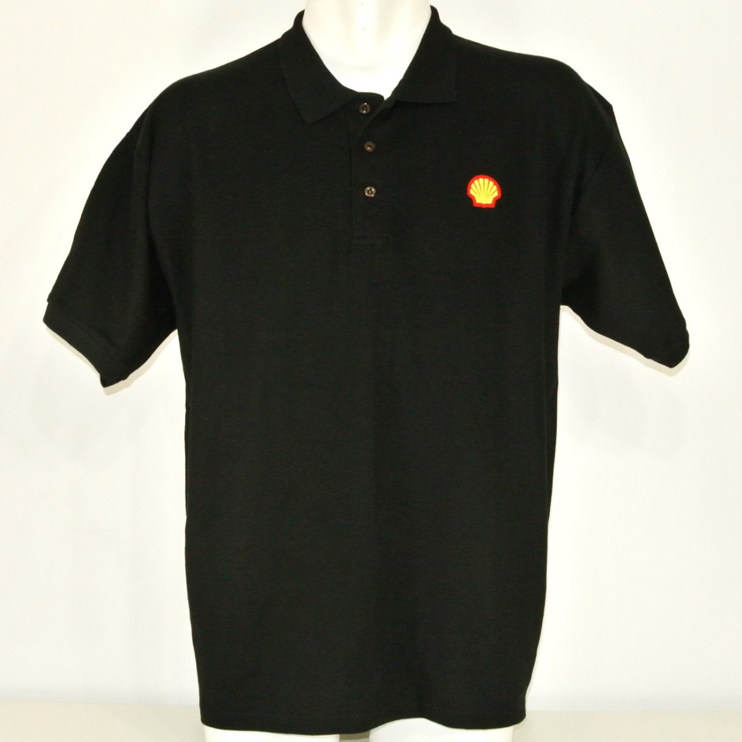SHELL Gas Station Employee Uniform Polo Shirt Black Size XL NEW