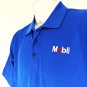 MOBIL Gas Station Employee Uniform Polo Shirt Blue Size M Medium NEW