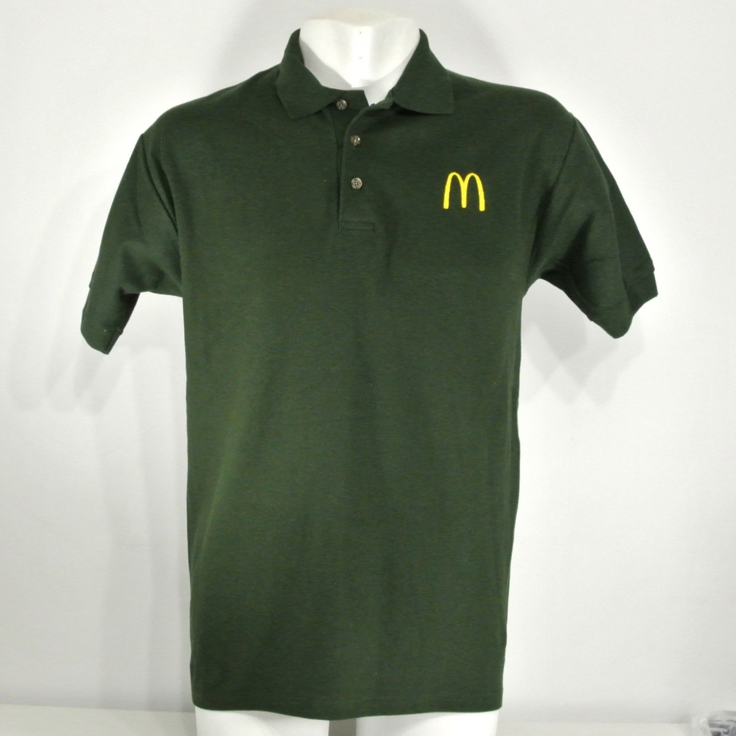 McDONALD'S Hamburgers Employee Uniform Polo Shirt Green Size L Large NEW