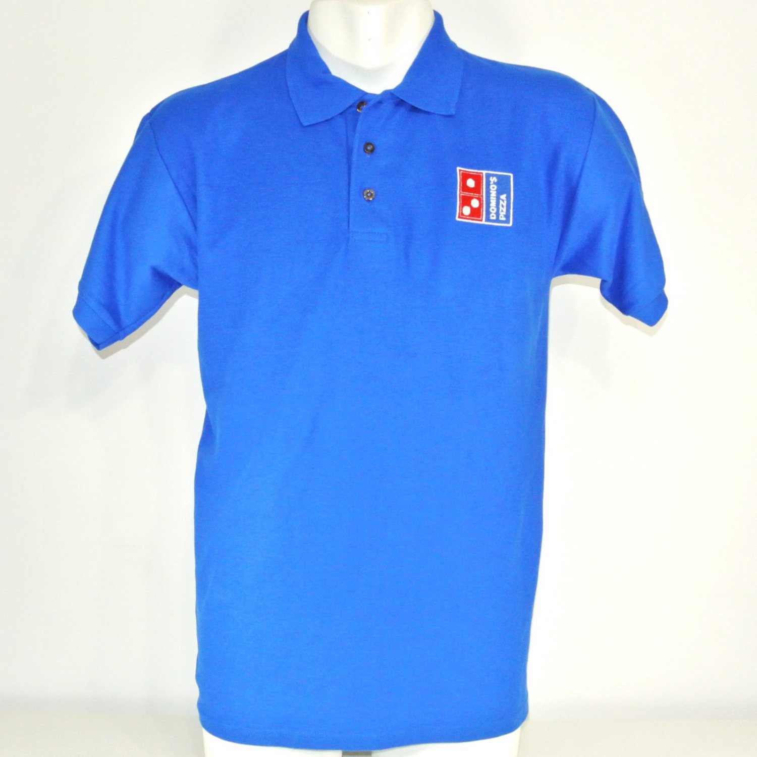 DOMINO'S PIZZA Vintage Employee Uniform Polo Shirt Blue Size M Medium NEW
