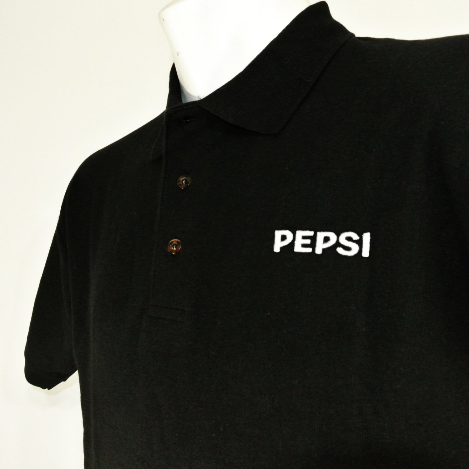 PEPSI COLA Merchandiser Employee Uniform Polo Shirt Black Size M Medium NEW