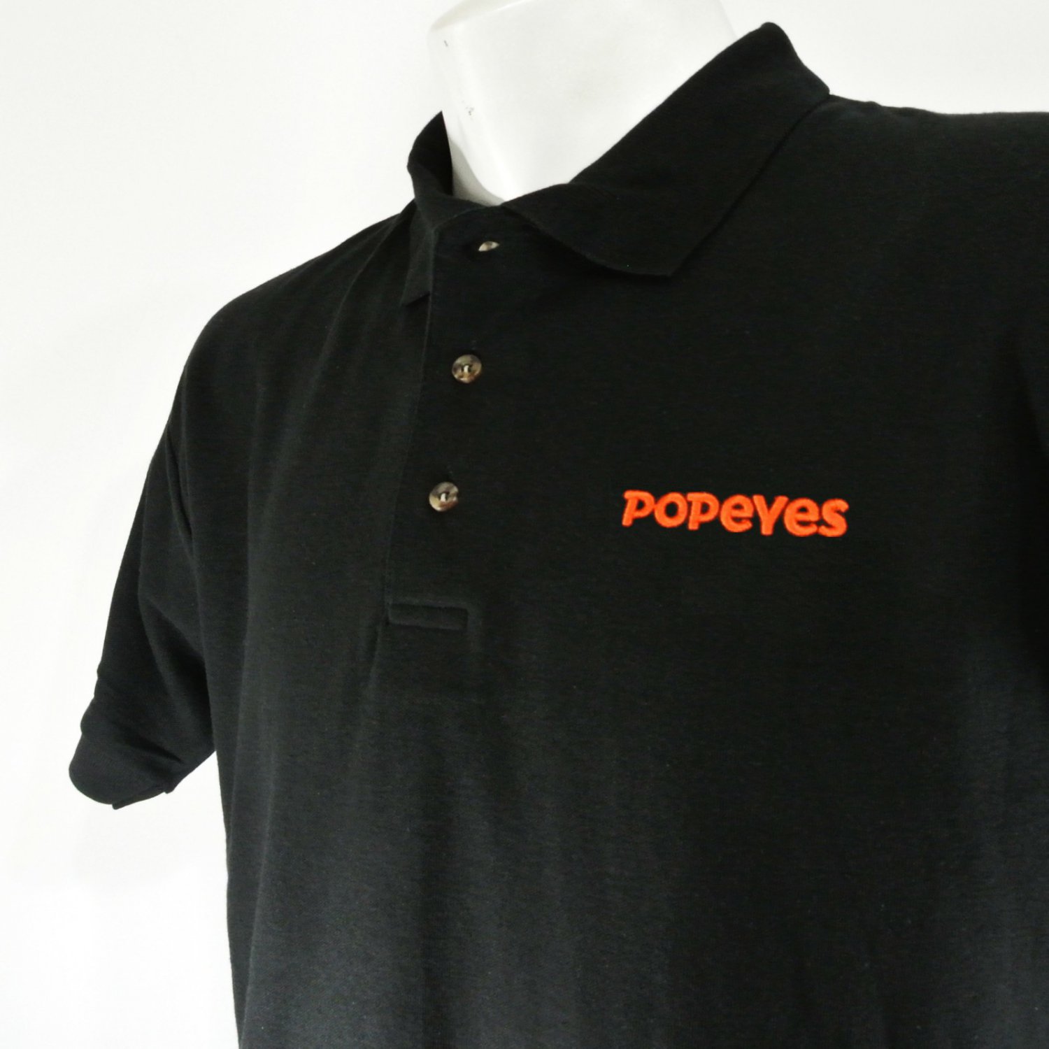 POPEYES Chicken Employee Uniform Polo Shirt Black Size XL NEW