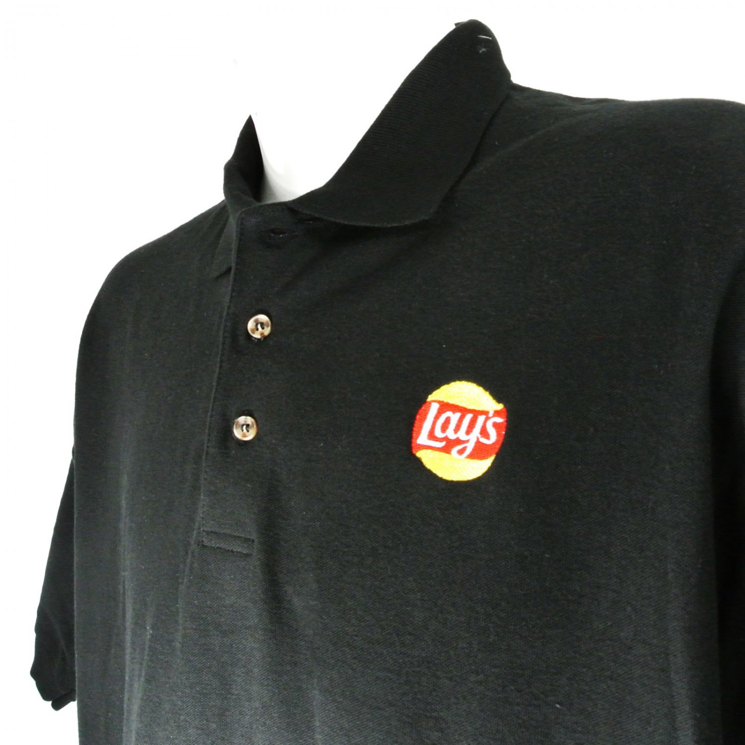 LAYS Potato Chips Employee Uniform Polo Shirt Black Size M Medium NEW