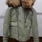 Balmain Quilted Fur Trim cotton with real raccoon fur - NEW