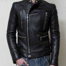 Balmain Asymmetric Zipper Leather Jacket - NEW