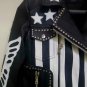 Balmain AMERICAN FLAG PRINT LEATHER JACKET &acirc;�� NEW