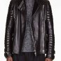 Balmain Black Leather ribbed Jacket &acirc;�� New
