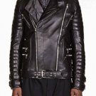 Balmain Black Leather ribbed Jacket β New Balmain Black Leather ribbed Jacket β New