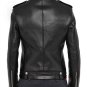 Prorsum Black off centre Soft Leather Biker Jacket- New