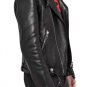 Prorsum Black off centre Soft Leather Biker Jacket- New