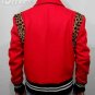 YSL RED VARSITY TEDDY JACKET WITH LEOPARD DETAILS &acirc;�� NEW