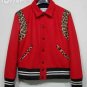YSL RED VARSITY TEDDY JACKET WITH LEOPARD DETAILS &acirc;�� NEW