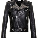 YSL Studded Lapel Leather biker Jacket – New