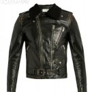 YSL Shearling-collar leather biker jacket – New YSL Shearling-collar leather biker jacket – New