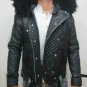 Balmain QUILTED LEATHER FUR TRIM WITH REAL RACCOON FUR &acirc;�� NEW