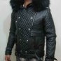 Balmain QUILTED LEATHER FUR TRIM WITH REAL RACCOON FUR &acirc;�� NEW