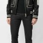 Balmain colour-block hooded biker Leather jacket â New