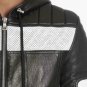 Balmain colour-block hooded biker Leather jacket â New