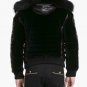 Balmain Fur Trim Quilted Velvet & Leather Bomber Jacket &acirc;�� New