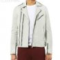 Balmain Grey Leather Biker Jacket  &acirc;�� New