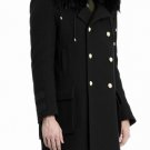 Balmain Hooded Double Breasted Wool Blend Coat – New