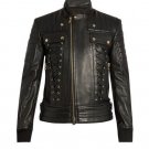 Balmain Lace Panel Leather Jacket – New