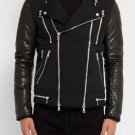 Balmain Leather Paneled Cotton Biker Jacket – New Balmain Leather Paneled Cotton Biker Jacket – New