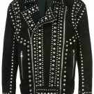 Balmain Men’s Black Studded Suede Biker Jacket – New Balmain Men’s Black Studded Suede Biker Jacket – New