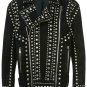 Balmain Men&acirc;��s Black Studded Suede Biker Jacket &acirc;�� New