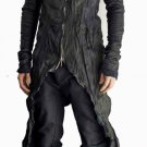 Obscur Zipperred Washed Leather Jacket With Tails - New Obscur Zipperred Washed Leather Jacket With Tails - New