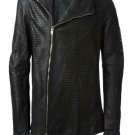 Obscur Perforated Asymmetric Biker Jacket - New