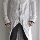 Obscur Long Draped Back Washed Leather Jacket - New