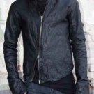Obscur Fw 11-12 Asymmetric Zip Leather Jacket W/glove