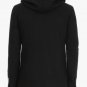 Hooded pea coat in black wool with double silver buttons - New