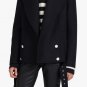 Balmain Short Black Wool Coat - New
