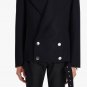 Balmain Short Black Wool Coat - New