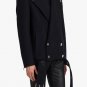 Balmain Short Black Wool Coat - New