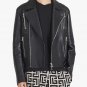 Balmain Black Leather Biker Jacket - New