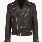 Balmain Black quilted leather biker jacket