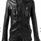incarnation DOUBLE BREASTED ZIPPER BLOUSON / JAPAN CALF LEATHER (OBJECT DYED BLACK) - New