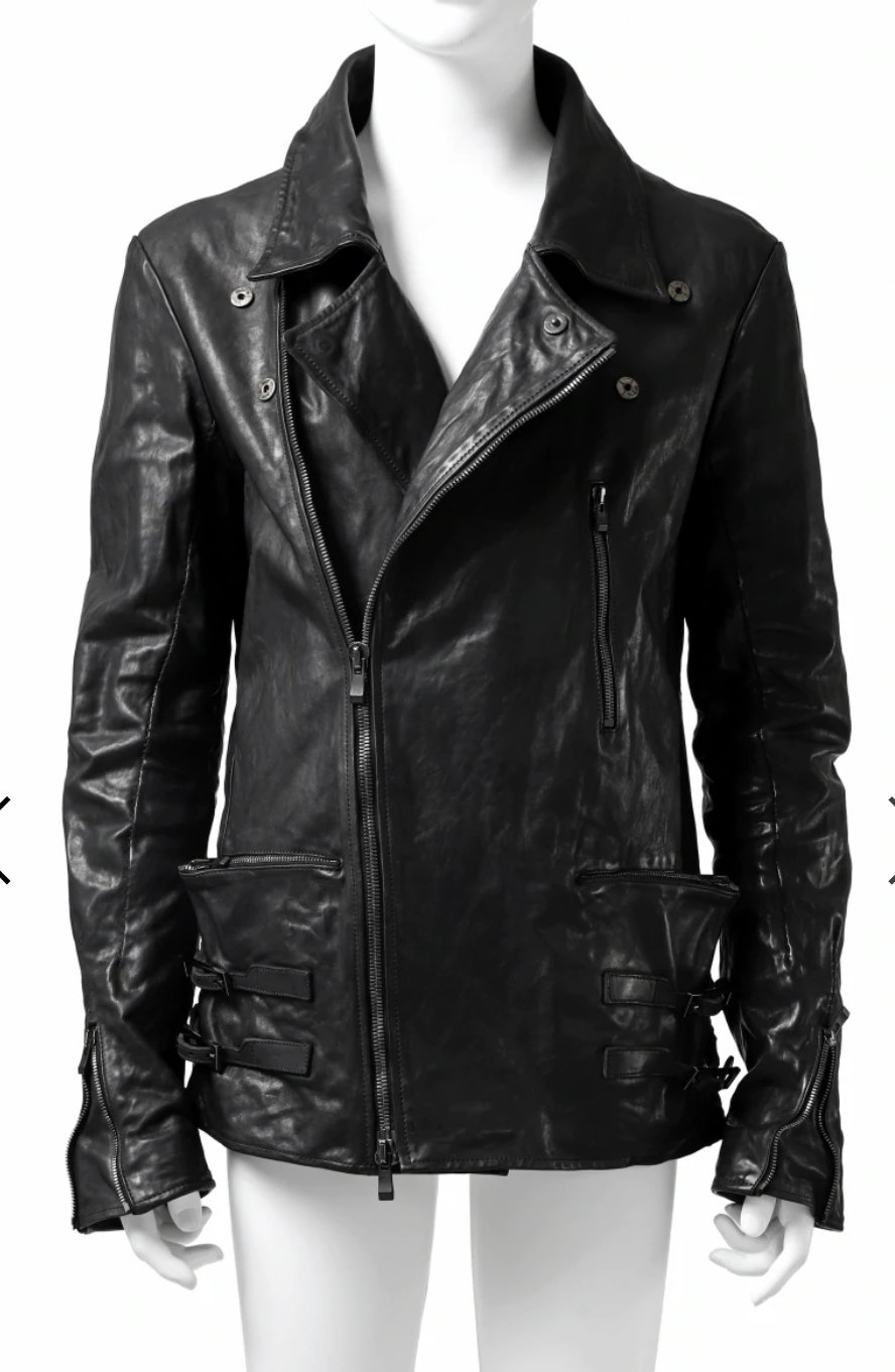 incarnation exclusive DOUBLE BREAST MOTO Leather JACKET / OBJECT DYED ...