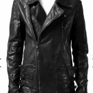 incarnation exclusive DOUBLE BREAST MOTO Leather JACKET / OBJECT DYED (BLACK EDITION)