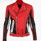 Balmain Men’s Tri Color Leather Biker Jacket – New