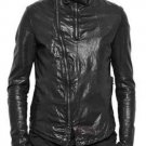 Julius Black Zip Collar Leather Jacket - New Julius Black Zip Collar Leather Jacket - New