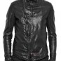 Julius Black Zip Collar Leather Jacket - New