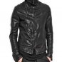 Julius Black Zip Collar Leather Jacket - New